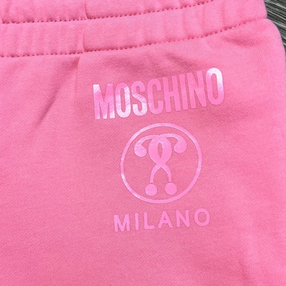 Moschino logo-print cotton sweat pants. Pink - Picture 9 of 11